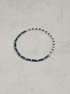 DEEP SURGE Lapis & Pearl Double-Wrap Bracelet — SITU mineral jewelry detail
