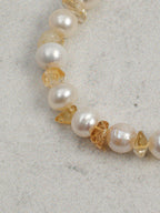 AMBER SCAR Citrine & Pearl Bracelet — SITU mineral jewelry detail