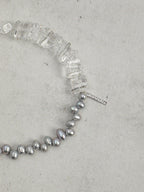 OPTIC GREY Grey Pearl & Clear Quartz Bracelet — SITU mineral jewelry detail