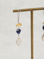 AQUEOUS NEBULA Baroque Pearl & Sodalite Earrings — SITU mineral jewelry detail