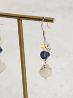 AQUEOUS NEBULA Baroque Pearl & Sodalite Earrings — SITU mineral jewelry detail