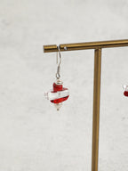 CRIMSON CRAG Red Fragment & Crystal Tooth Earrings — SITU mineral jewelry detail