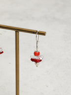 CRIMSON CRAG Red Fragment & Crystal Tooth Earrings — SITU mineral jewelry detail