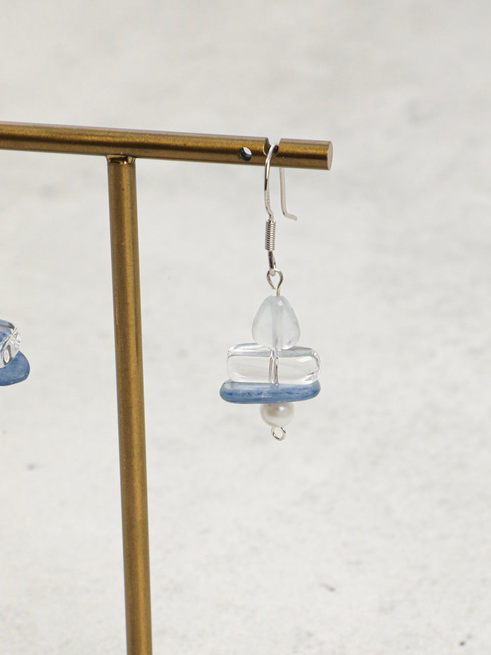 AZURE TIDAL Aquamarine & Kyanite Earrings — SITU mineral jewelry detail