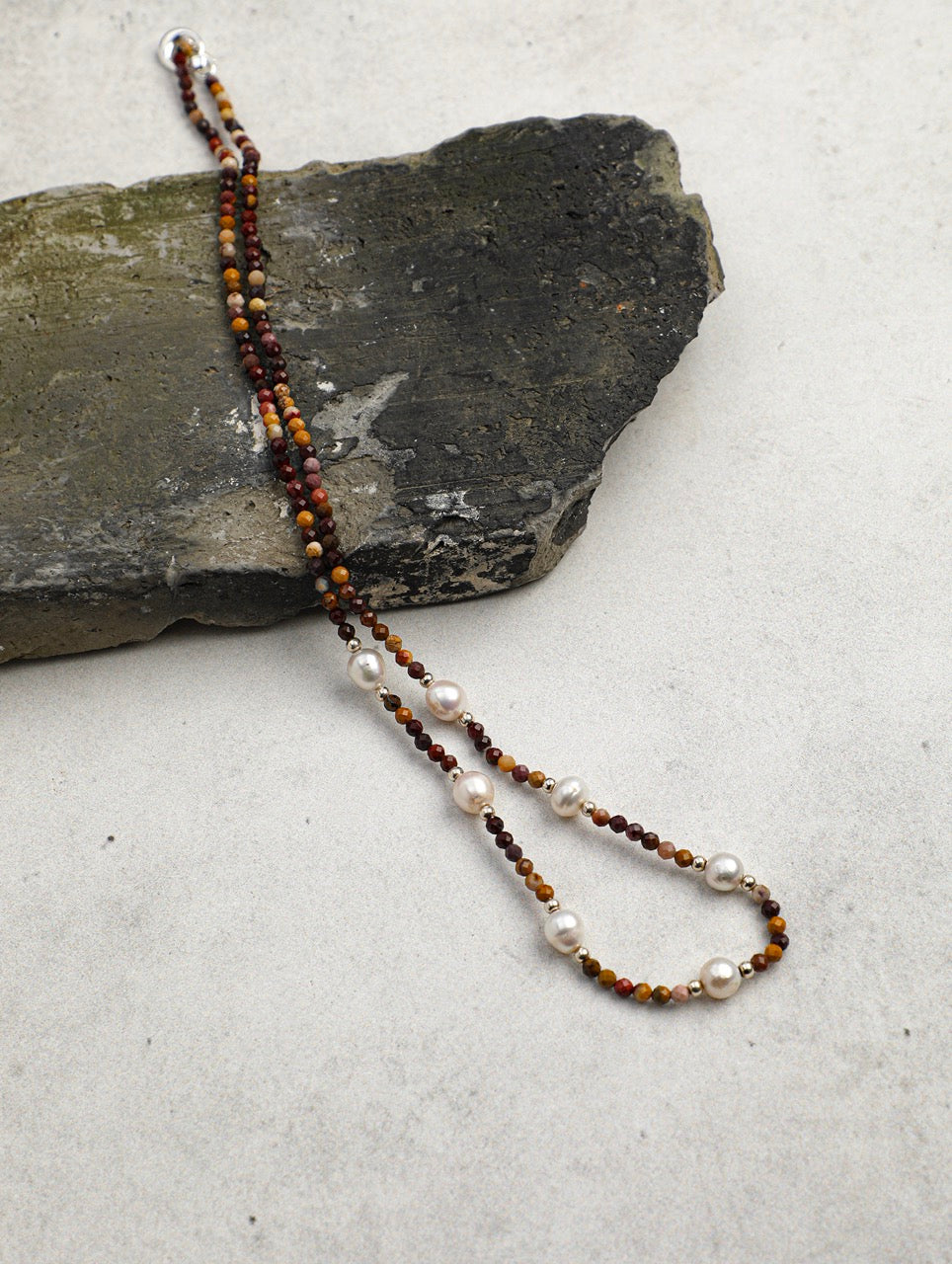 OAKEN AXIS Yellow Jasper Necklace — SITU mineral jewelry detail