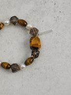 AMBER VEIN Smoky Quartz & Tiger's Eye Bracelet — SITU mineral jewelry detail