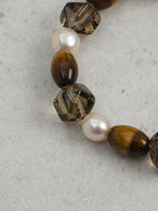 AMBER VEIN Smoky Quartz & Tiger's Eye Bracelet — SITU mineral jewelry detail