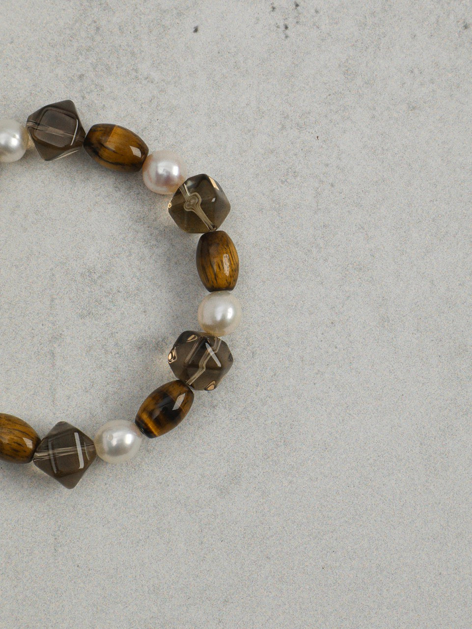 AMBER VEIN Smoky Quartz & Tiger's Eye Bracelet — SITU mineral jewelry detail