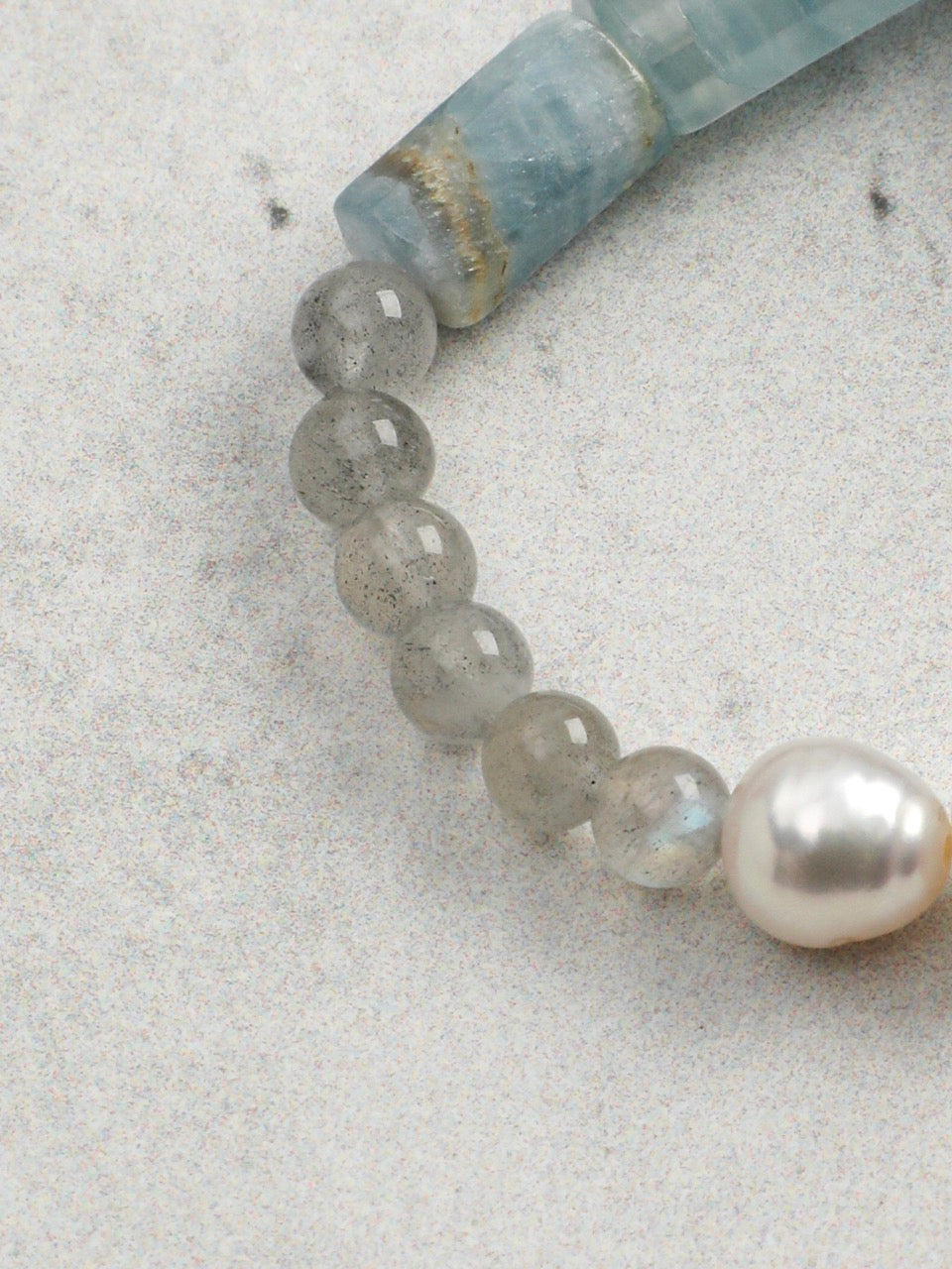 AZURE SURGE Amazonite & Moonstone Bracelet — SITU mineral jewelry detail