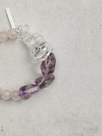 VIOLET FIRE Amethyst & Rose Quartz Bracelet — SITU mineral jewelry detail