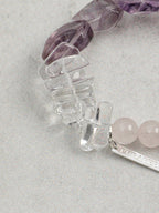VIOLET FIRE Amethyst & Rose Quartz Bracelet — SITU mineral jewelry detail