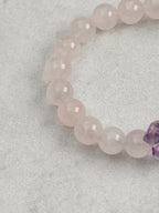 VIOLET FIRE Amethyst & Rose Quartz Bracelet — SITU mineral jewelry detail