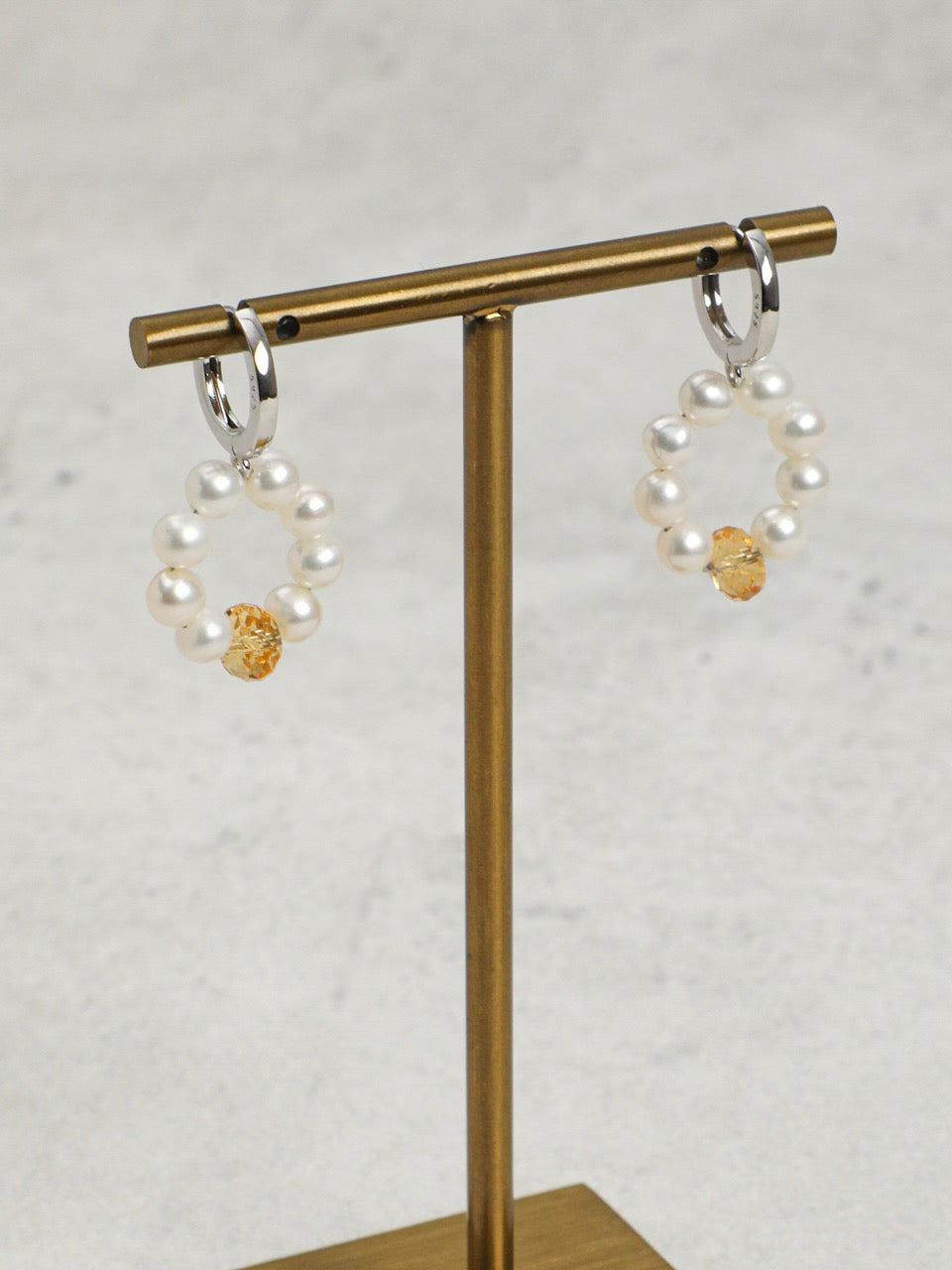 DAWN GLARE Citrine & Pearl Earrings — SITU mineral jewelry detail
