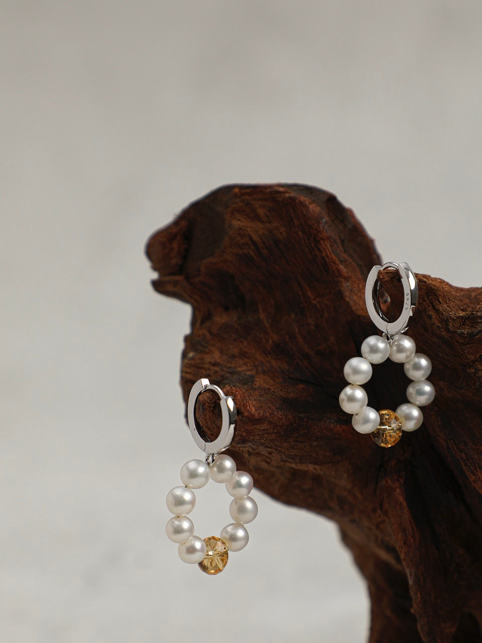 DAWN GLARE · Citrine & Pearl Earrings