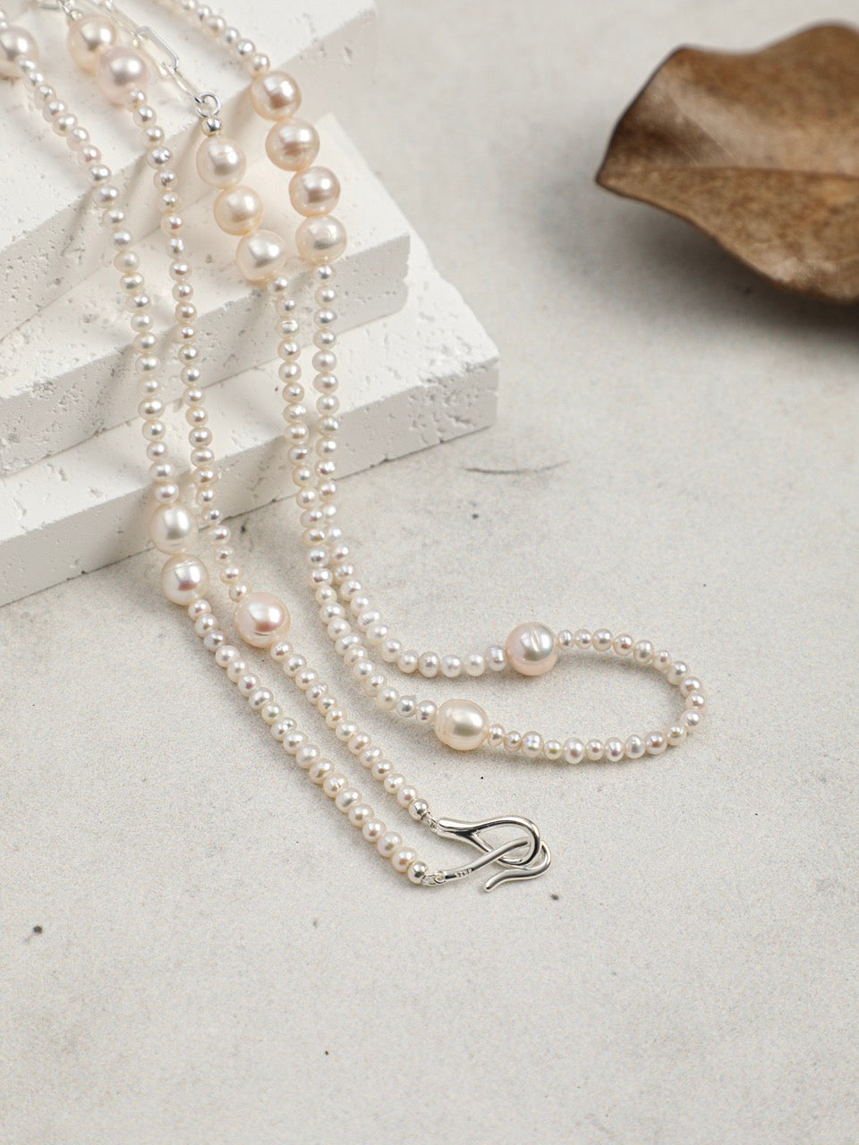 SILVER THREAD Sterling Silver Long Necklace — SITU mineral jewelry detail