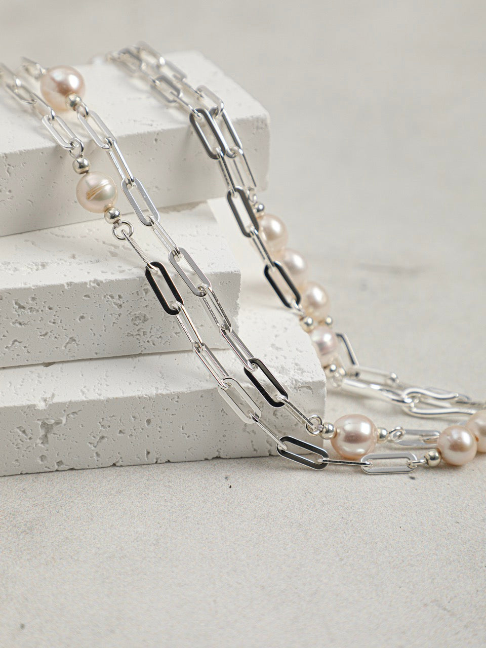 SILVER TIDAL Sterling Silver Long Necklace — SITU mineral jewelry detail