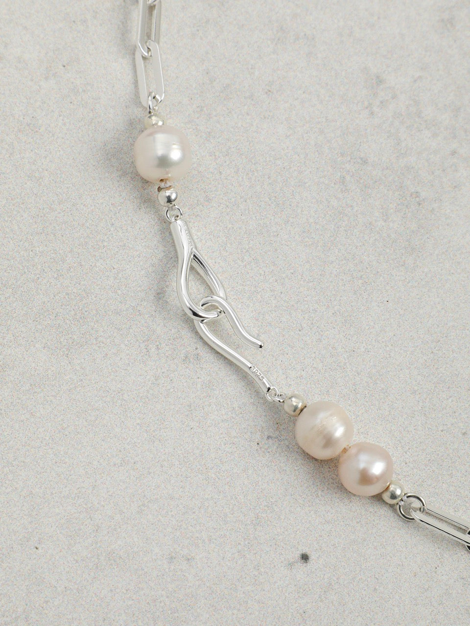 SILVER TIDAL Sterling Silver Long Necklace — SITU mineral jewelry detail