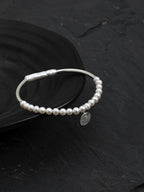 LUNAR CIRCLE Pearl & Silver Tube Bracelet — SITU mineral jewelry detail