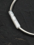 LUNAR CIRCLE Pearl & Silver Tube Bracelet — SITU mineral jewelry detail