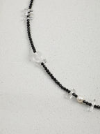 INKED LUSTER Clear Quartz & Tourmaline Long Necklace — SITU mineral jewelry detail
