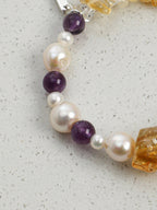 GOLDEN AMARANTH Citrine & Amethyst Bracelet — SITU mineral jewelry detail