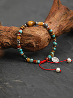 TIGER VINE Malachite & Tiger's Eye Bracelet — SITU mineral jewelry detail