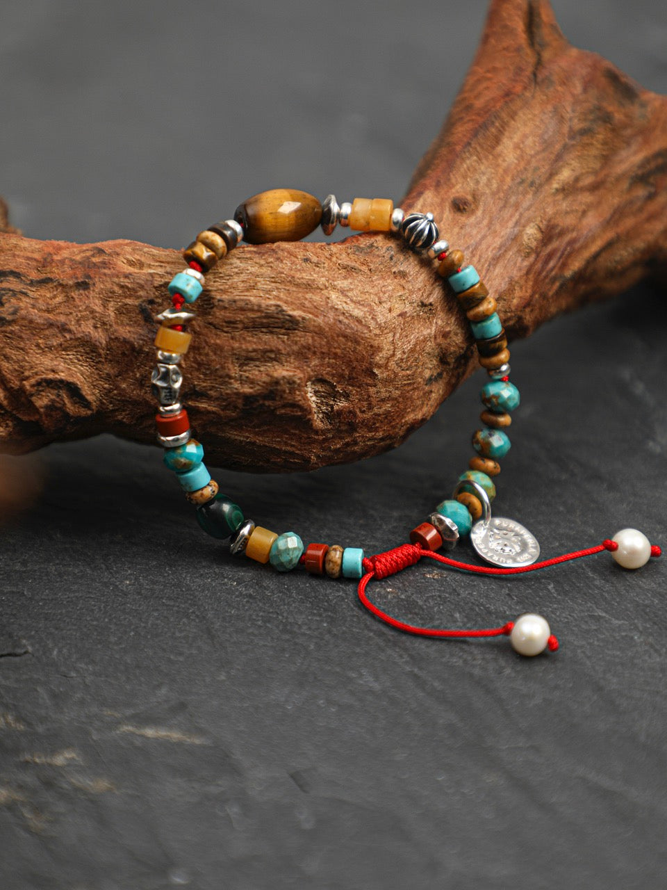 TIGER VINE Malachite & Tiger's Eye Bracelet — SITU mineral jewelry detail