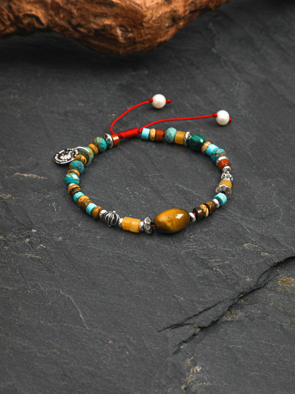 TIGER VINE Malachite & Tiger's Eye Bracelet — SITU mineral jewelry detail