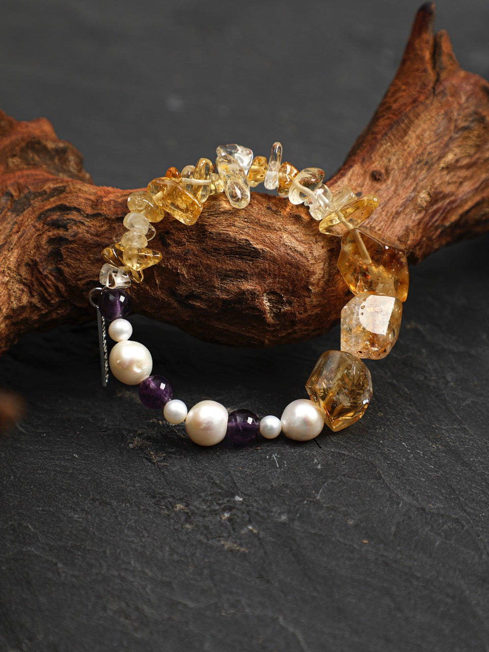 GOLDEN AMARANTH · Citrine & Amethyst Bracelet