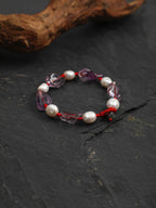 VIOLET RAY Amethyst & Pearl Bracelet — SITU mineral jewelry detail