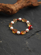 AMBER TETHER Citrine & Pearl Bracelet — SITU mineral jewelry detail