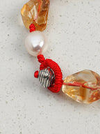 AMBER TETHER Citrine & Pearl Bracelet — SITU mineral jewelry detail
