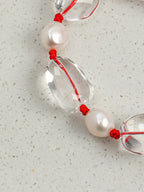 RED LATITUDE Clear Quartz & Pearl Bracelet — SITU mineral jewelry detail
