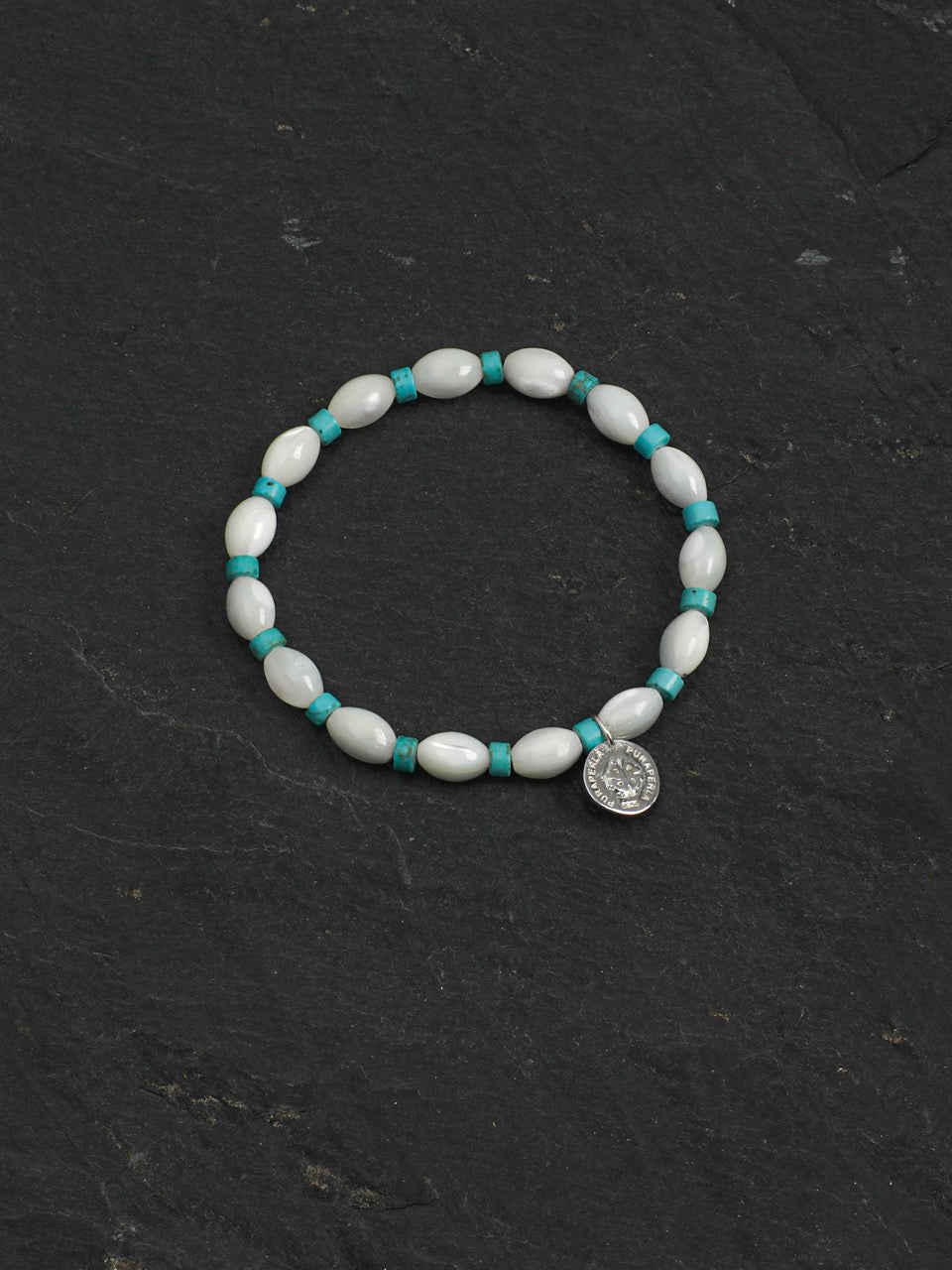 PALE TIDEMARK Shell & Turquoise Bracelet — SITU mineral jewelry detail