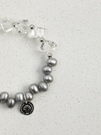 GLAZED PRISM Rhombus Crystal & Shell Bracelet — SITU mineral jewelry detail