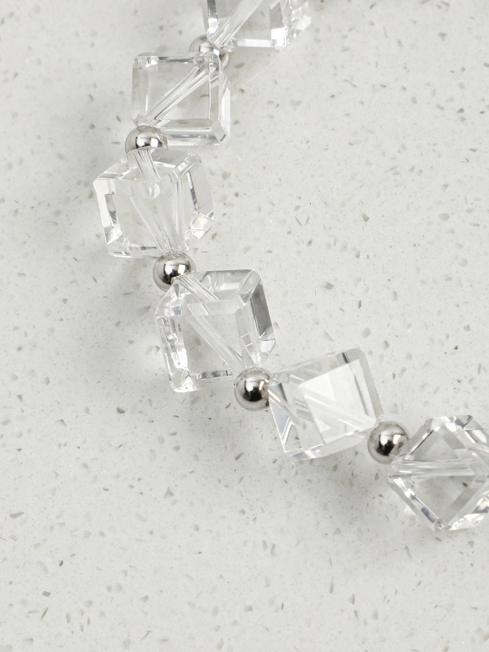 GLAZED PRISM Rhombus Crystal & Shell Bracelet — SITU mineral jewelry detail