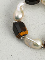 AMBER MATRIX Tiger's Eye & Baroque Pearl Bracelet — SITU mineral jewelry detail