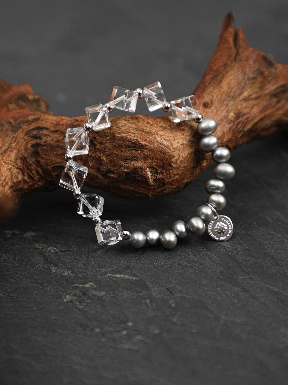 GLAZED PRISM · Rhombus Crystal & Shell Bracelet