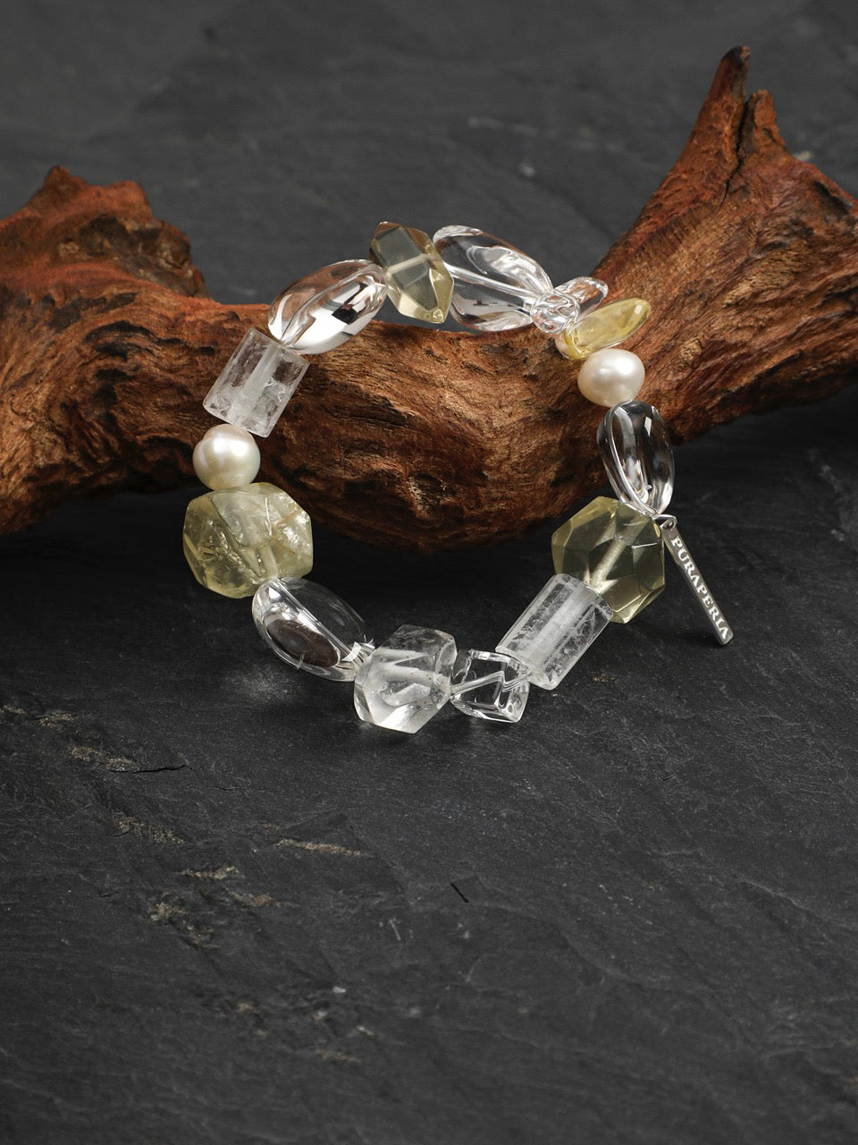 AMBER FLUX Citrine & Quartz Bracelet — SITU mineral jewelry detail