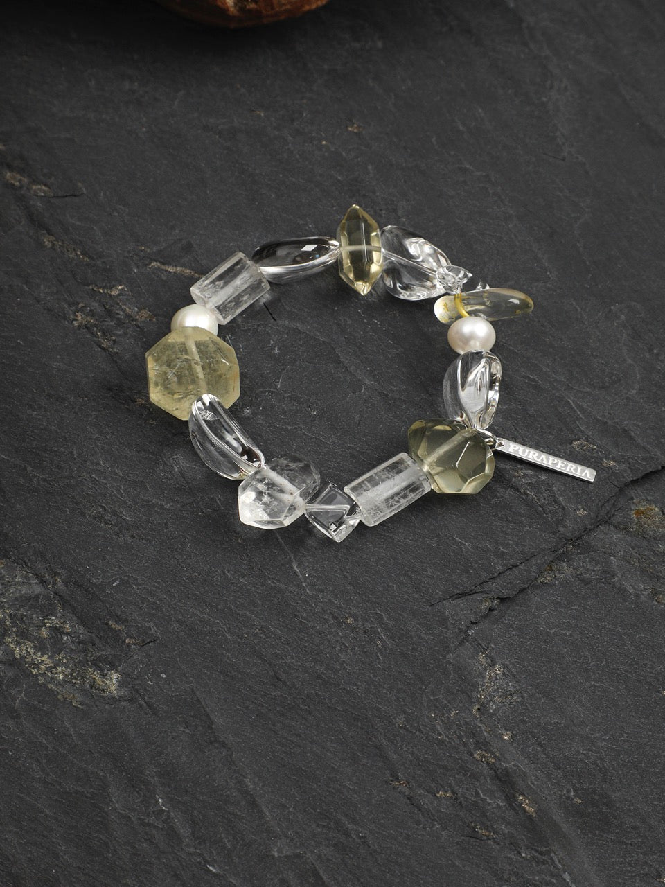 AMBER FLUX Citrine & Quartz Bracelet — SITU mineral jewelry detail