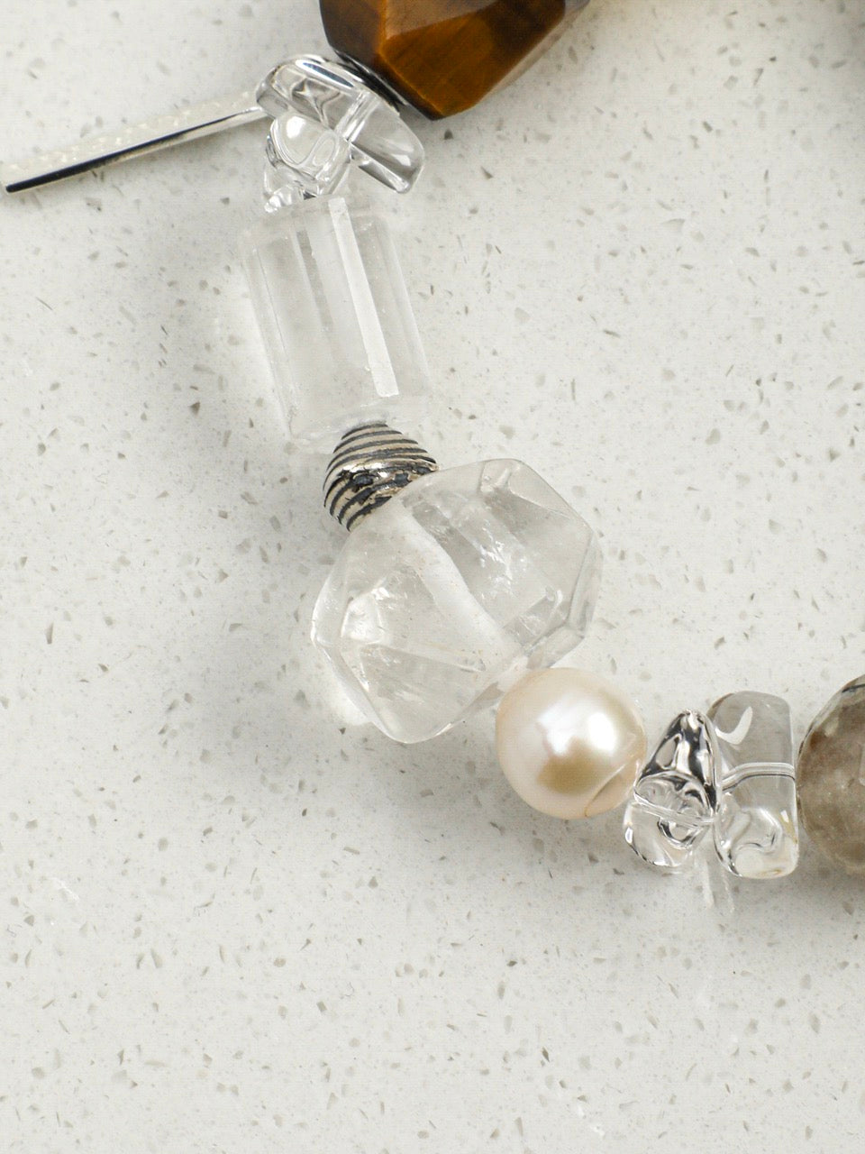 ONYX ROCK Black Onyx & Rutilated Quartz Bracelet — SITU mineral jewelry detail