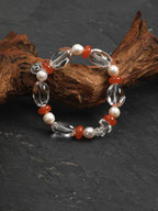 CRIMSON VINE Clear Quartz & Red Agate Bracelet — SITU mineral jewelry detail