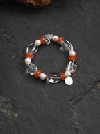 CRIMSON VINE Clear Quartz & Red Agate Bracelet — SITU mineral jewelry detail
