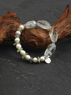 LEMON VINE Green Quartz & Prehnite Bracelet — SITU mineral jewelry detail