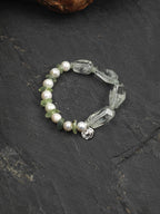 LEMON VINE Green Quartz & Prehnite Bracelet — SITU mineral jewelry detail