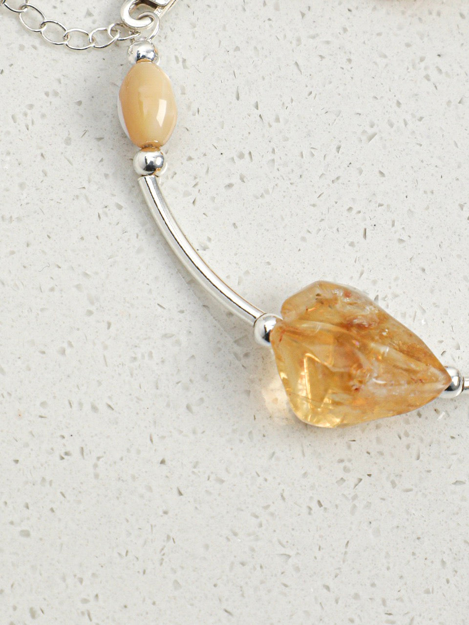 AMBER EDGE Citrine & Quartz Bracelet — SITU mineral jewelry detail