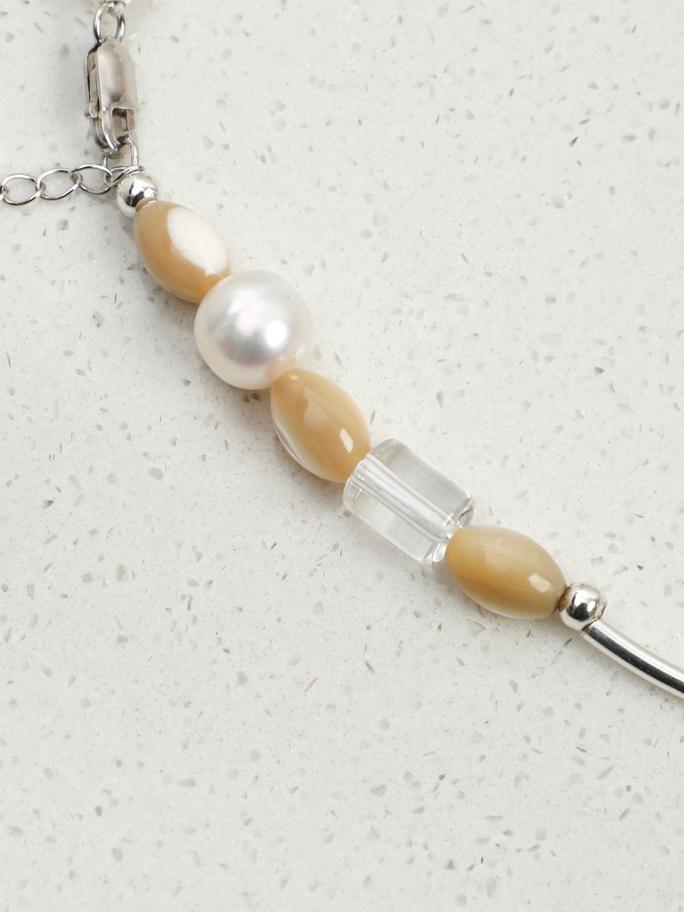 AMBER VINE Citrine & Quartz Necklace — SITU mineral jewelry detail