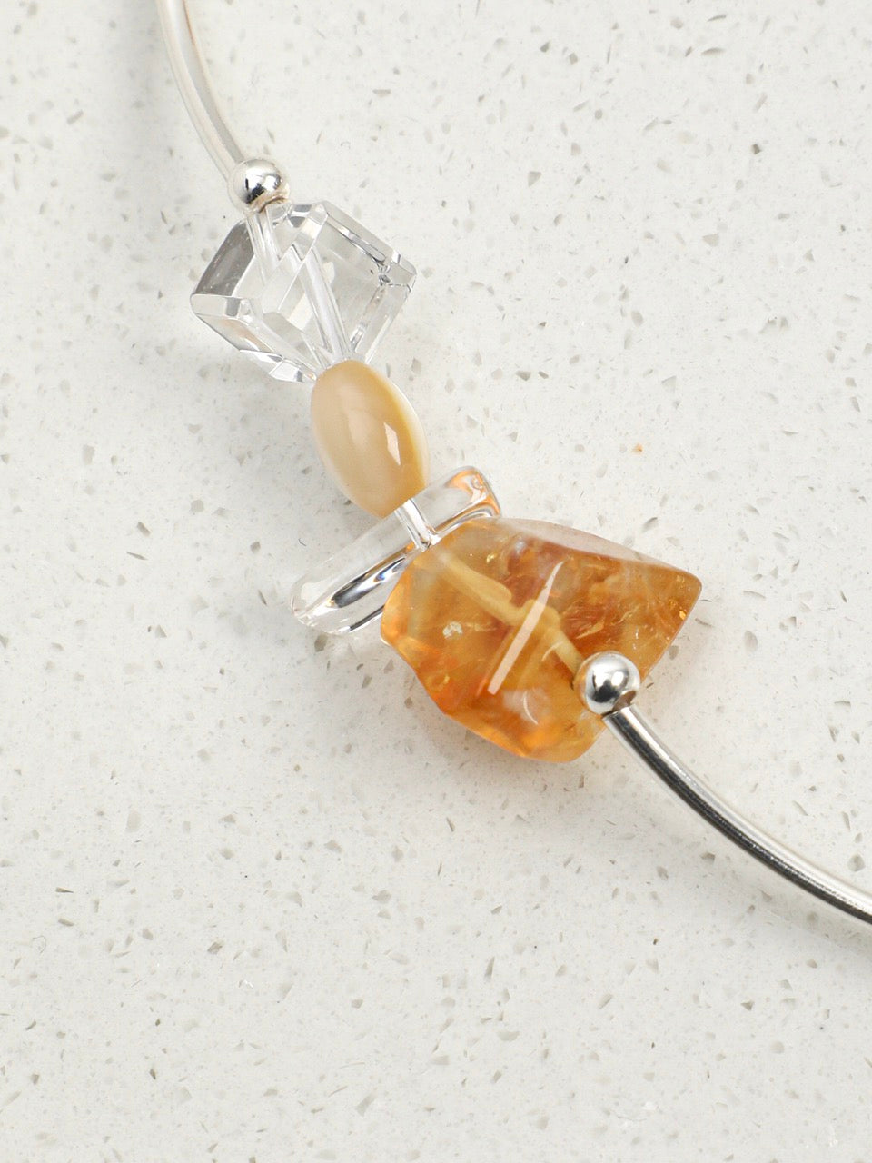 AMBER VINE Citrine & Quartz Necklace — SITU mineral jewelry detail