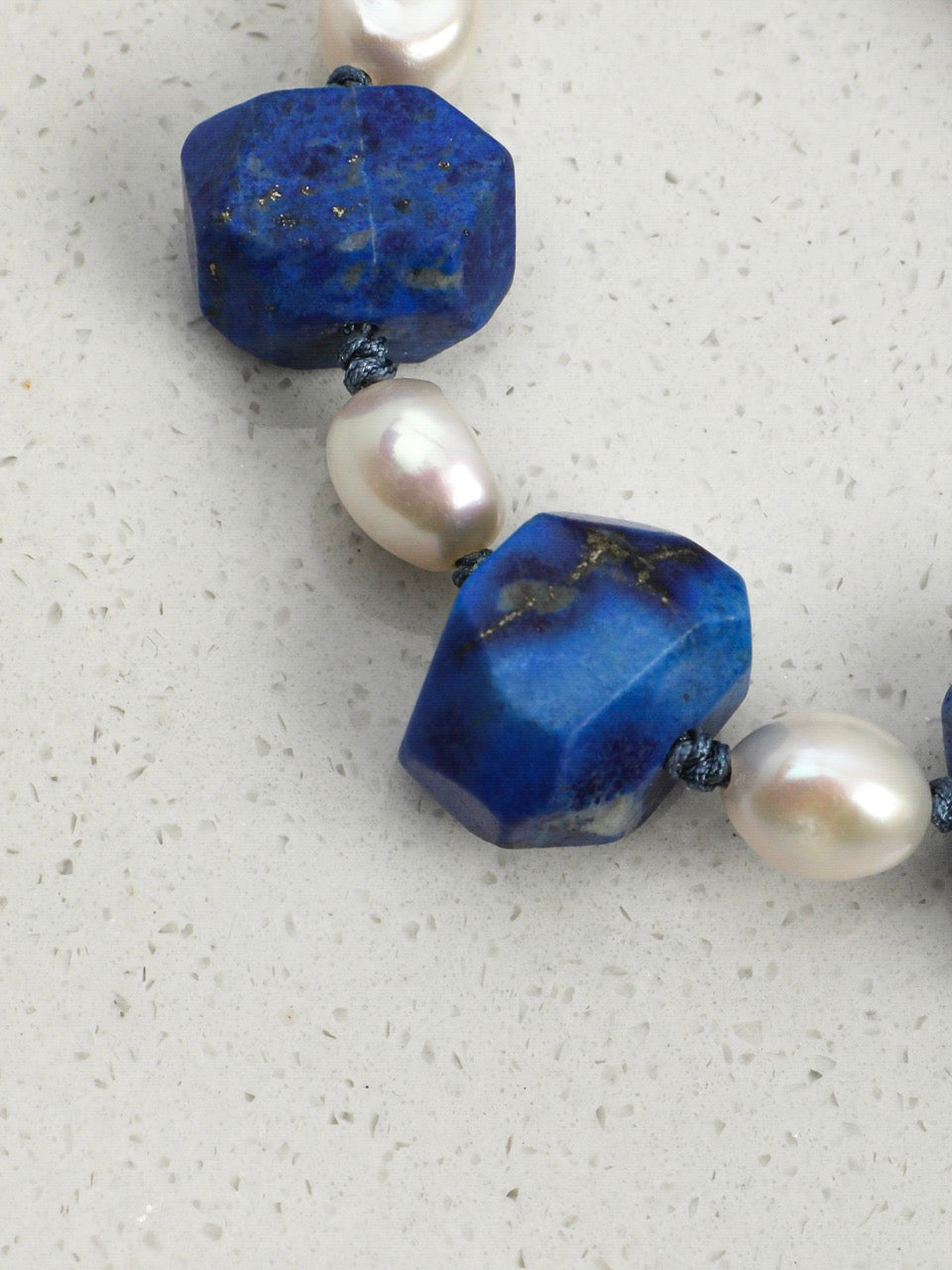 DEEP AZURE · Lapis & Pearl Bracelet