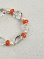 CRIMSON VINE Clear Quartz & Red Agate Bracelet — SITU mineral jewelry detail